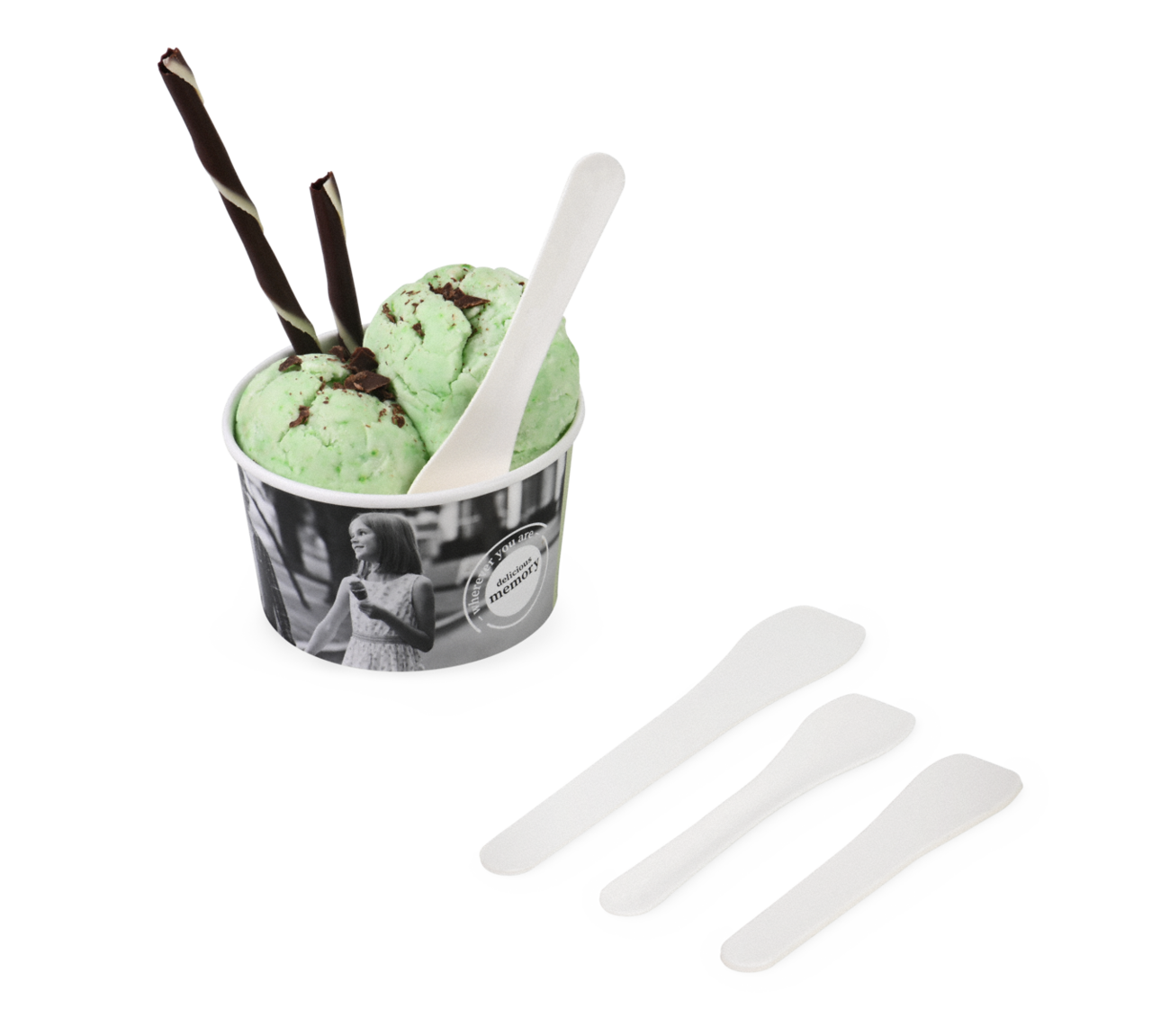 Glacelöffel aus Zellstoff