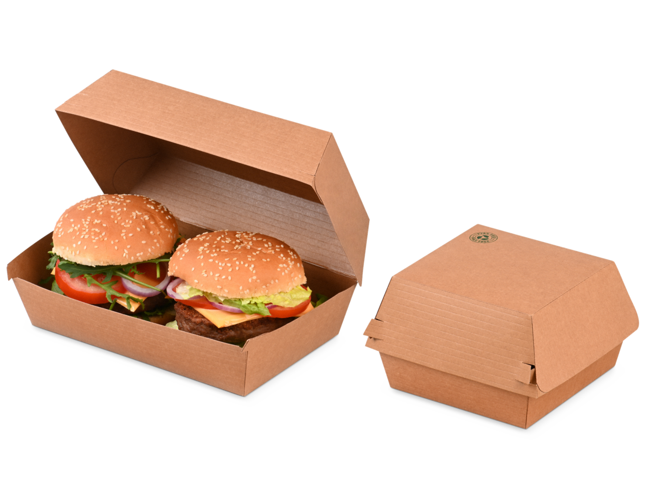 hochwertige Burger Verpackung in zwei verschiedenen Grössen erhältlich