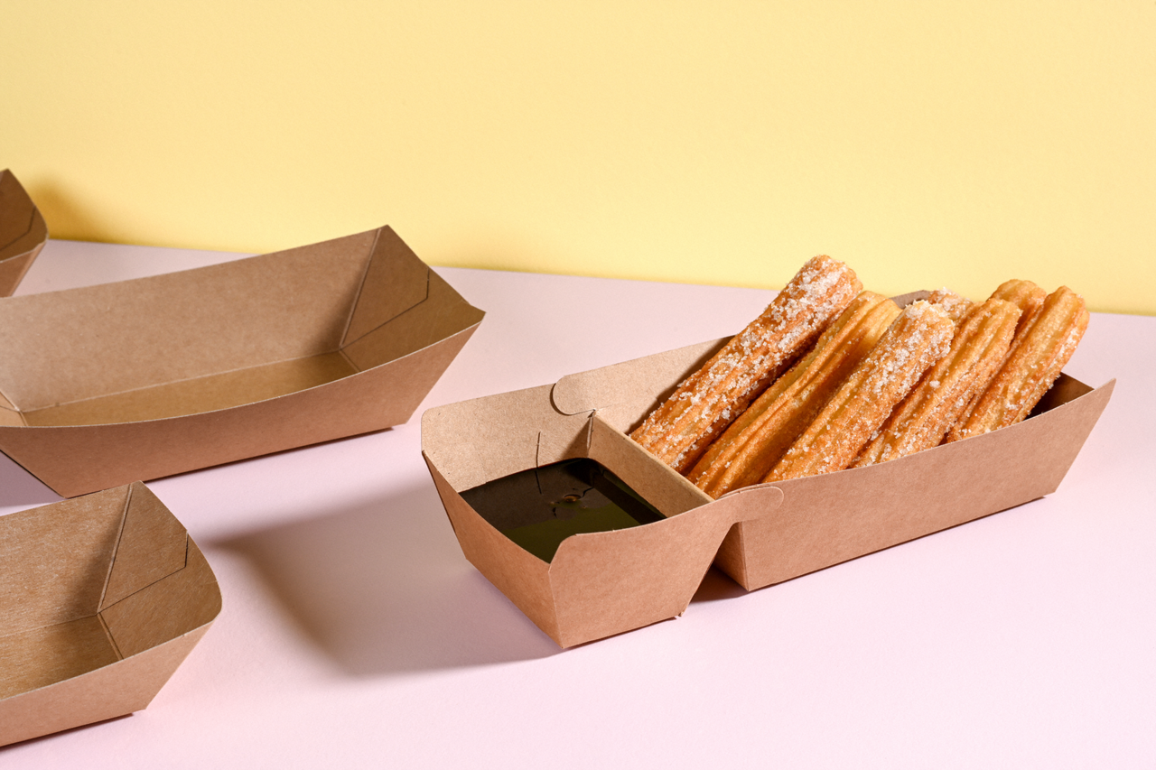 nachhaltige, unbedruckte Snacktrays sind ideal für Ihre Gastronomie geeignet 