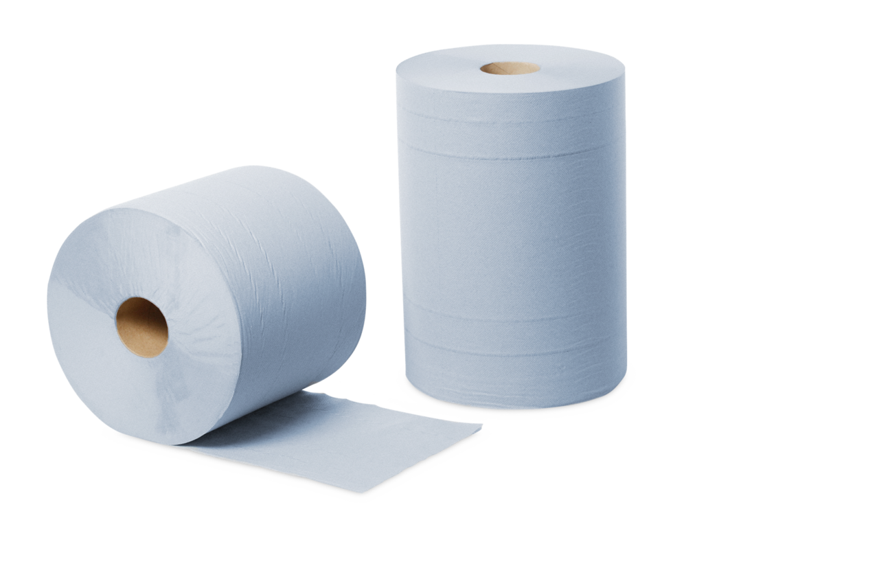 Tork Standard-Papierwischtücher auf Rolle 2-lagig, blau W1