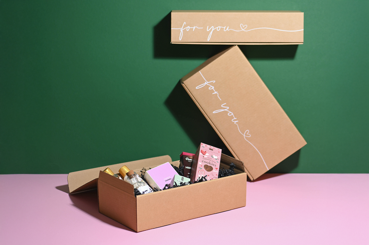 Flaschen-Geschenkkarton FOR YOU