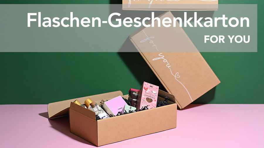 Flaschen-Geschenkkarton FOR YOU