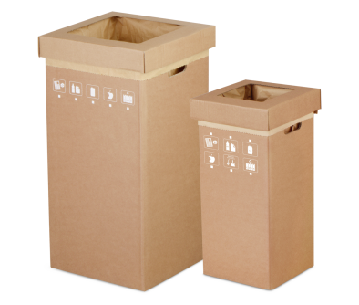 Abfallsammler aus Wellkarton
