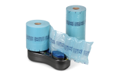 Art.-Nr. 199.595: Set bestehend aus AirBoy nano4 Maschine sowie je einer Folienrolle Typ 1 und Typ 2 aus Recycling-LDPE.