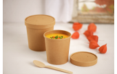 mit optionalem Deckel und Holzbesteck ideal für eine umweltbewusste To-go-Verpackung geeignet