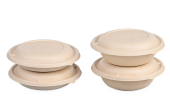Schale aus Bagasse rund & Deckel