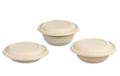 Schale aus Bagasse rund & Deckel