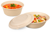Schale aus Bagasse rund & Deckel