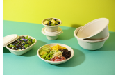 Schale aus Bagasse konisch & Deckel