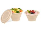 Schale aus Bagasse konisch & Deckel