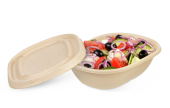 Schale aus Bagasse oval & Deckel