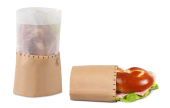 Snack-Bag braun mit Pergamin-Sichtstreifen