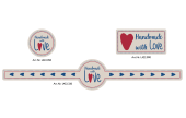 Design «Handmade with Love» finden Sie in unserem Web-Shop in 3 Ausführungen – zum Verzieren und Verschliessen