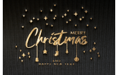 mit eleganter, gold-glänzender Folienprägung «Merry Christmas»  