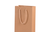 Geschenktasche aus Papier mit stabiler, weicher Kordel aus Baumwolle in Braun/Beige 