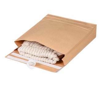 Papier-Versandtasche PAPERMAIL mit Blockboden, wiederverschliessbar