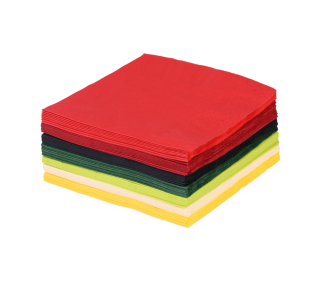 Zelltuch-Serviette farbig 33x33 cm, 1/4-Falz