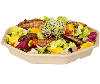 Schale aus Bagasse achteckig