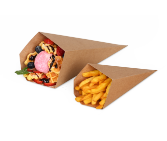 Spitztüte aus Karton braun