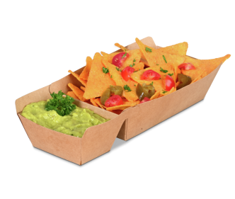 Snack-Schale aus Karton braun mit Dipfach