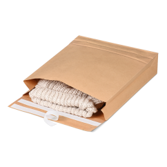 Papier-Versandtasche PAPERMAIL mit Blockboden, wiederverschliessbar