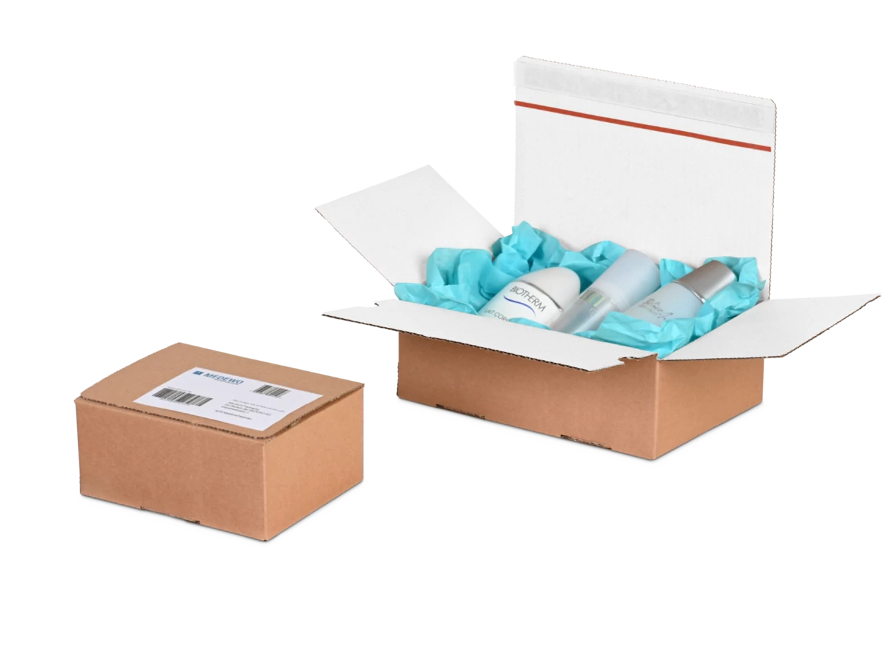 Automatikboden-Karton COMFORT-BOX mit Klebeverschluss, innen weiss