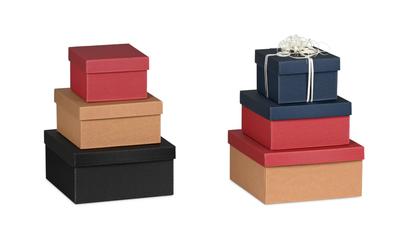 Geschenkschachtel mit Deckel «offene Welle»