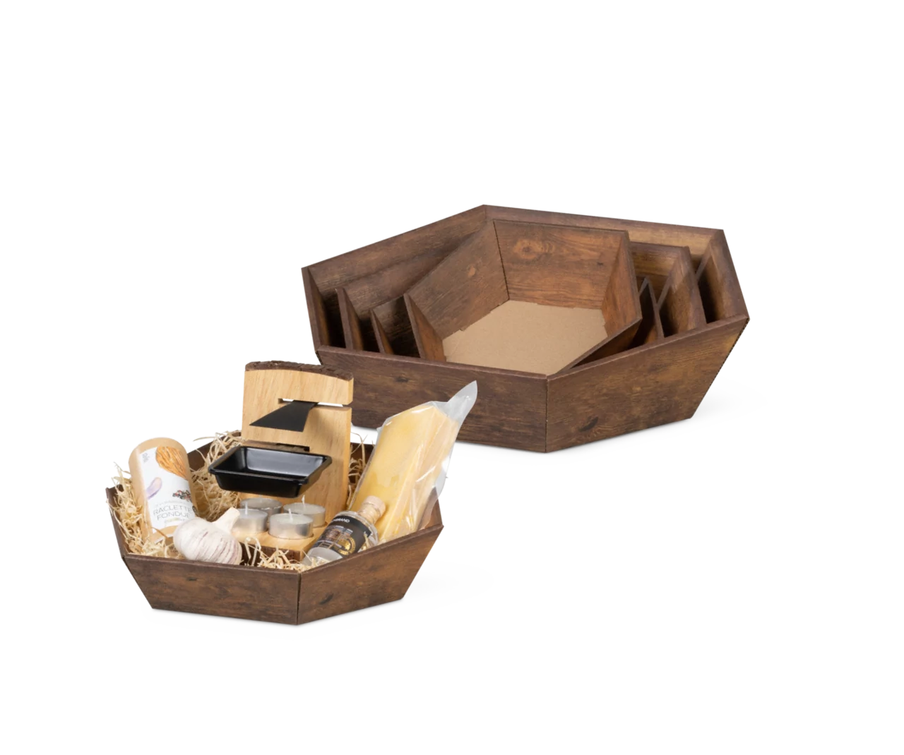 Geschenkkorb 6-eckig Vintage RUSTIKAL