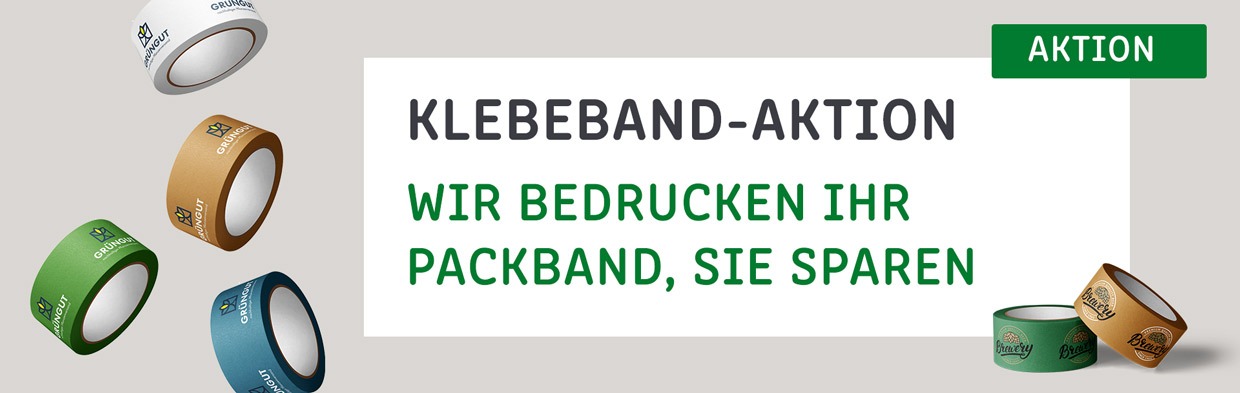 Aktion zu individuellem Klebeband