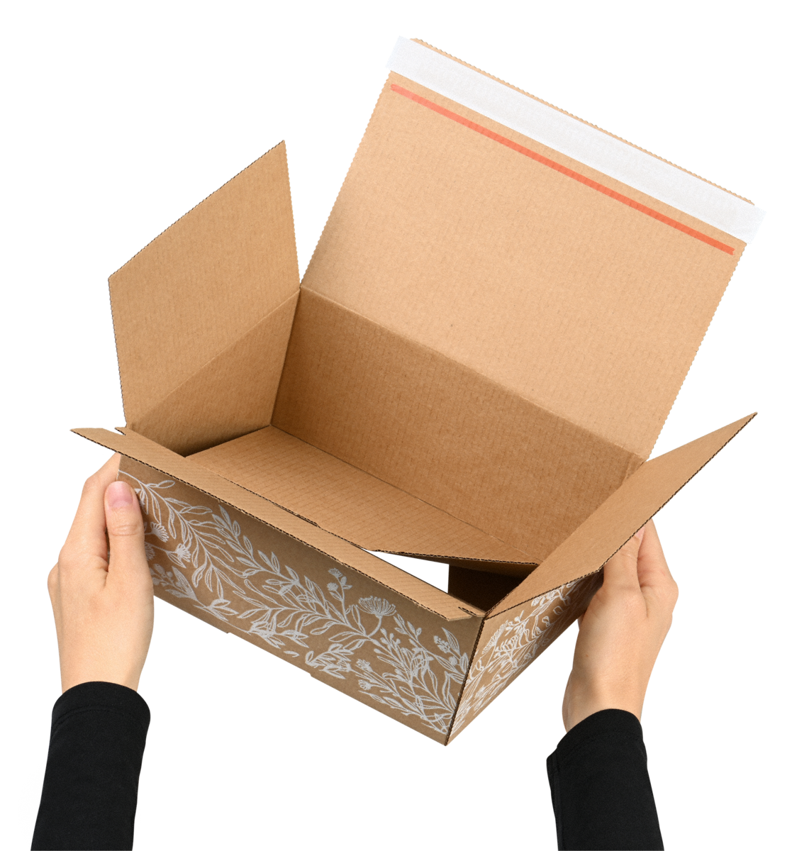 Blitzschnell aufgerichtet! Box seitlich zusammendrücken – Boden richtet sich selbstständig auf und ist fixiert.