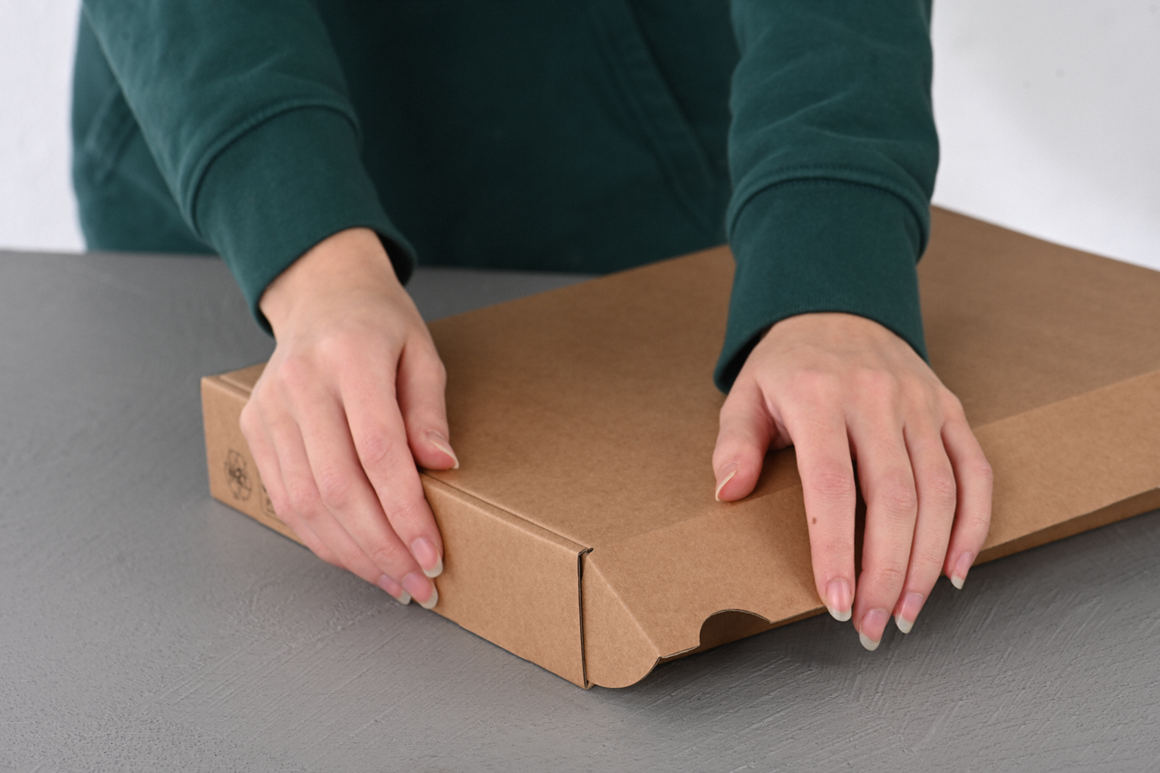 zum Verschließen dienen die praktischen Einstecklaschen