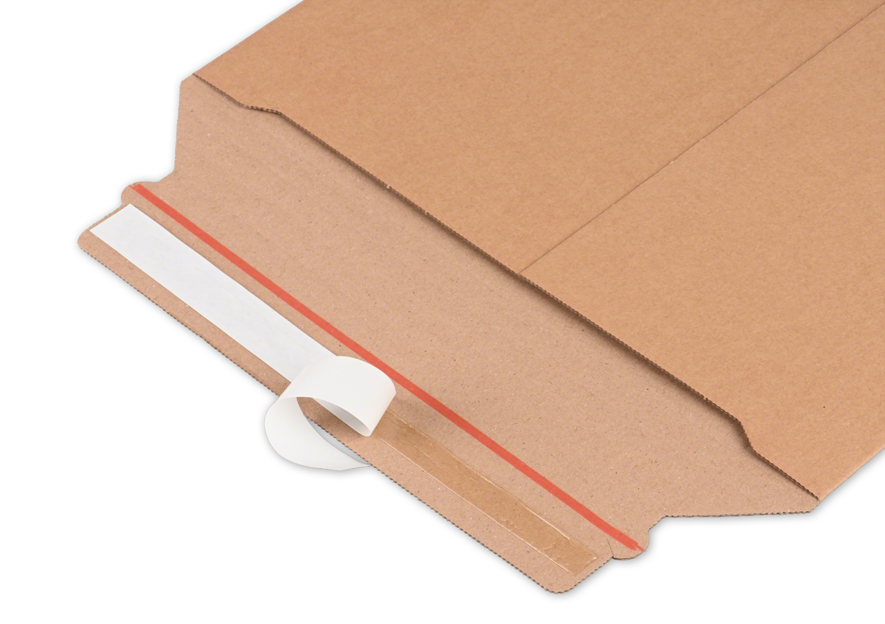 dank Klebeverschluss lässt sich die Versandverpackung schnell verschließen – und mit dem Aufreißfaden bequem öffnen