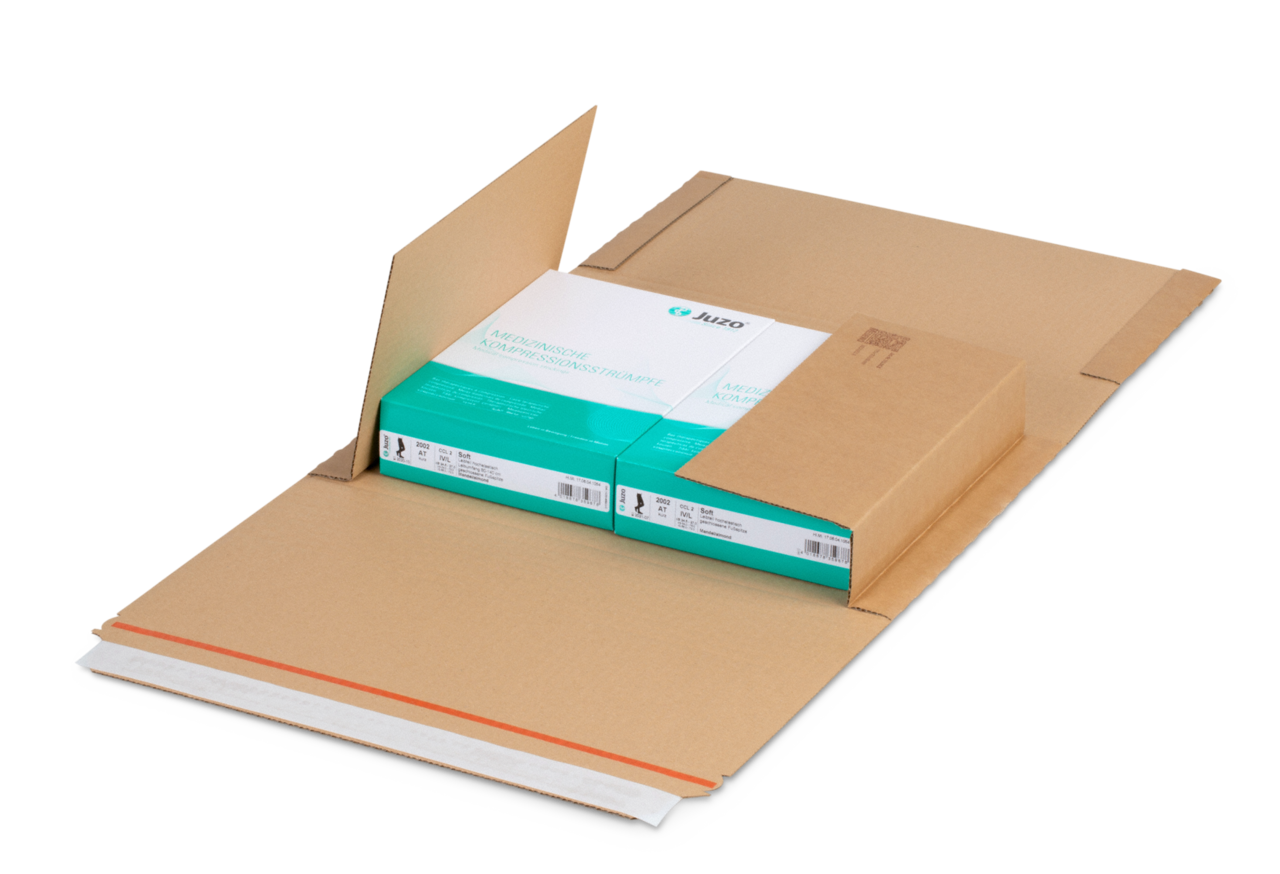 durch mittige Befüllung kein Wenden der Verpackung zum Schließen nötig