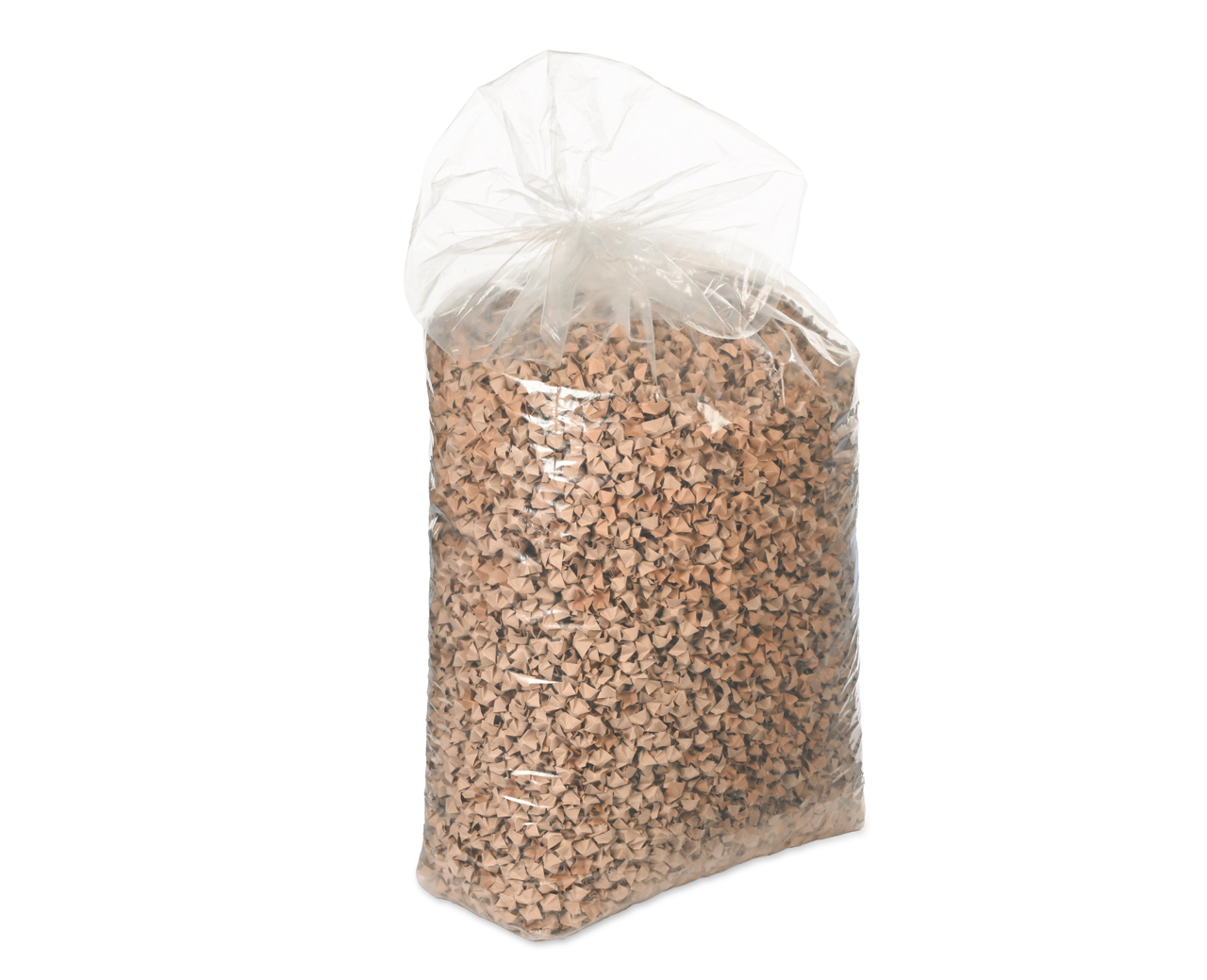 Umweltfreundliches Polstermaterial im großvolumigen Foliensack für effiziente Logistik und Lagerhaltung.