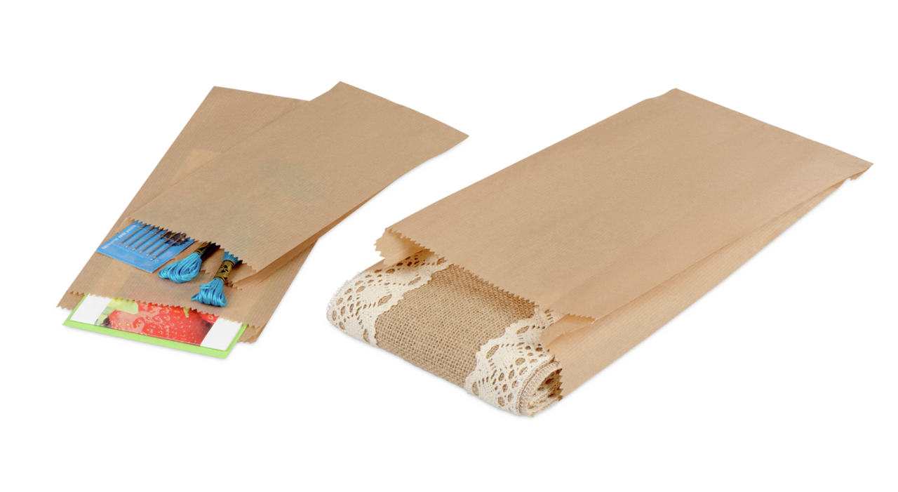 Papierfaltenbeutel braun