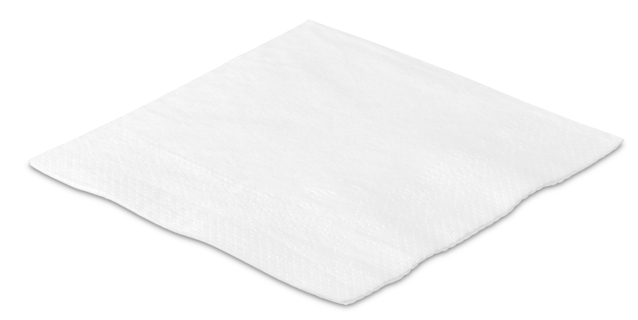 Zelltuch-Serviette 24×24 cm, weiß, 2-lagig, 1/4-Falz