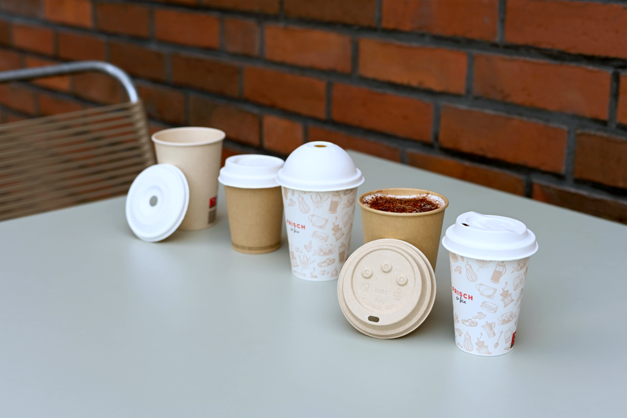 Deckel für to-go-Becher aus Holzfaser