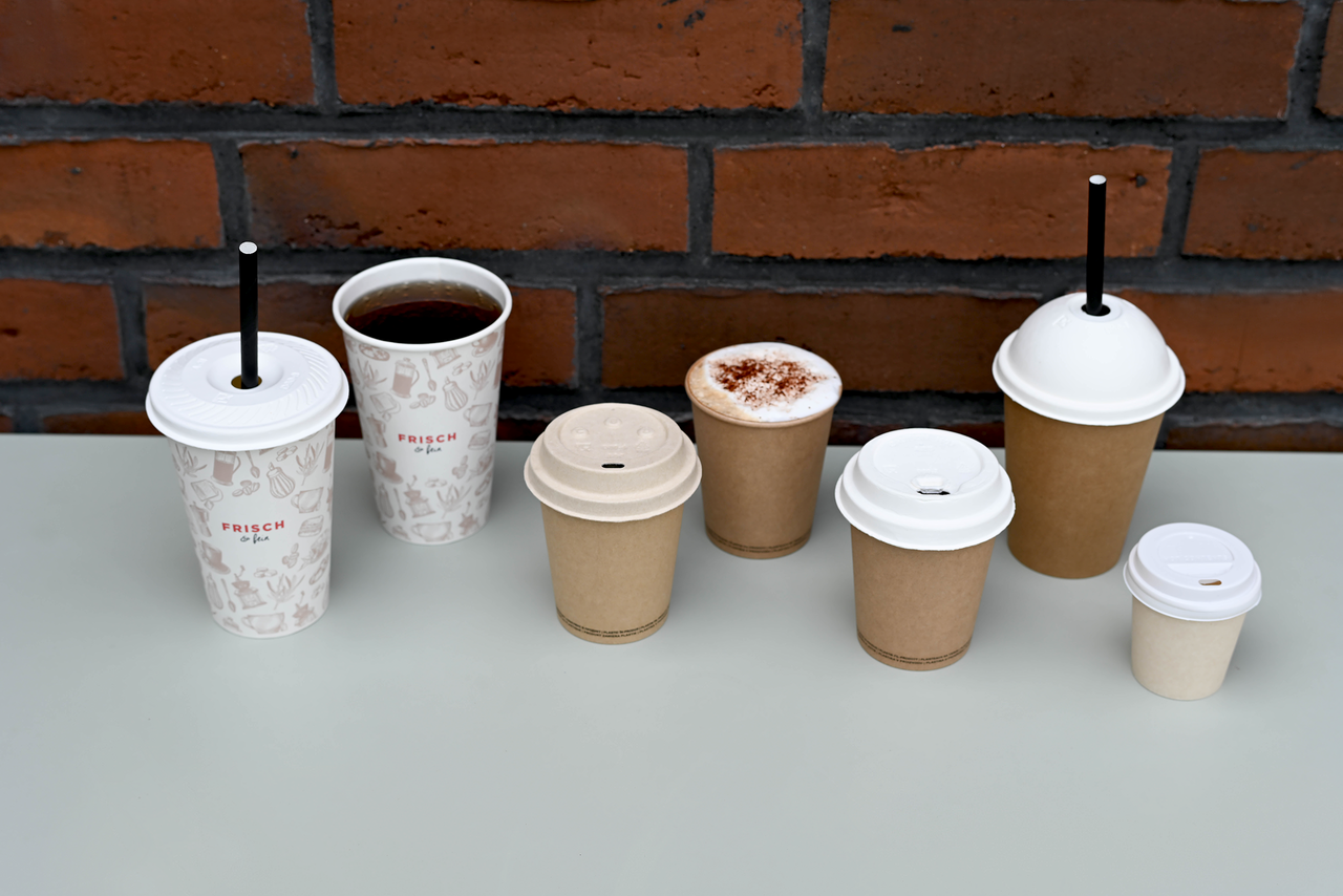 Deckel für to-go-Becher aus Holzfaser