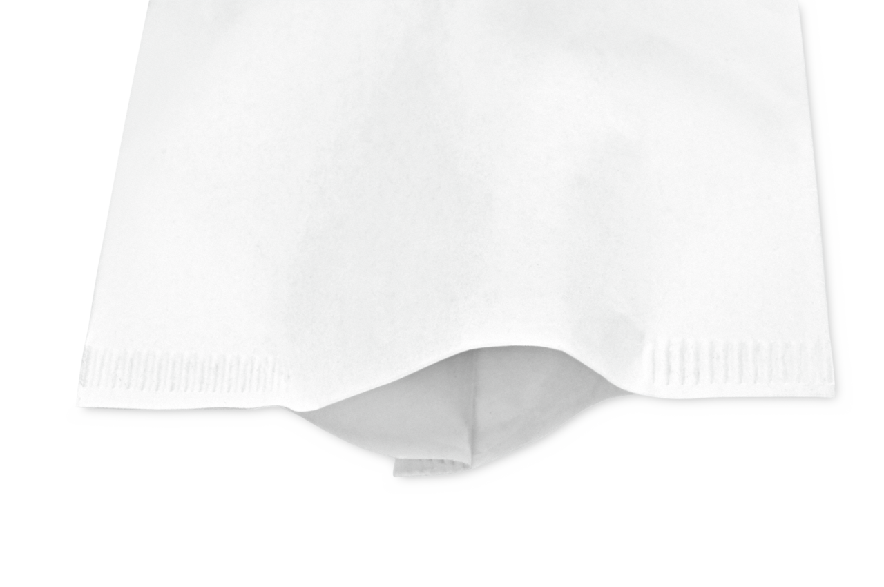 Bestecktasche mit Serviette mit kleiner Öffnung an der Oberseite für einfaches Befüllen