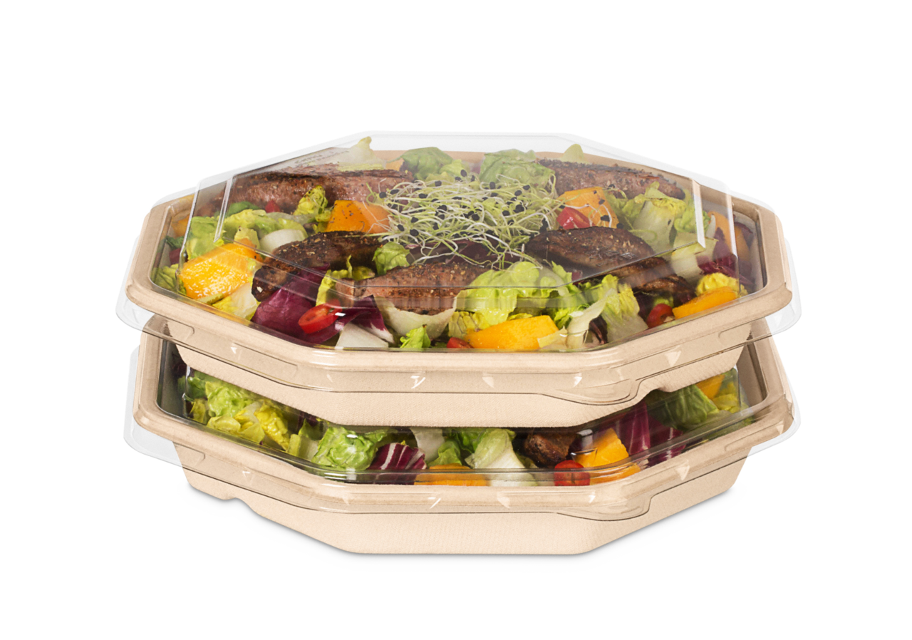 Schale aus Bagasse achteckig