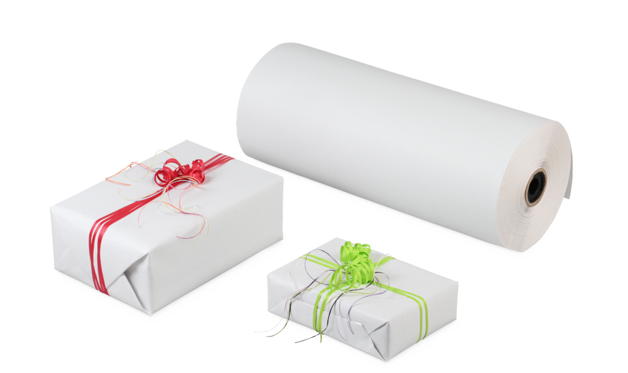 Geschenkpapier Rolle, weiß