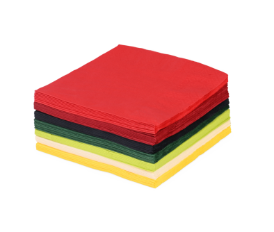 Zelltuch-Serviette farbig 33x33 cm, 1/4-Falz