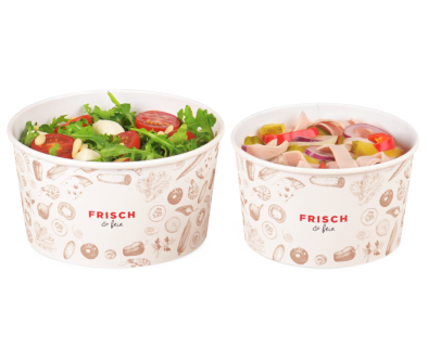 Salatschale aus Karton «FRISCH & fein» 