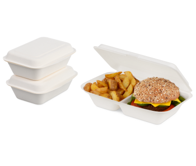 Menübox aus Bagasse mit Deckel