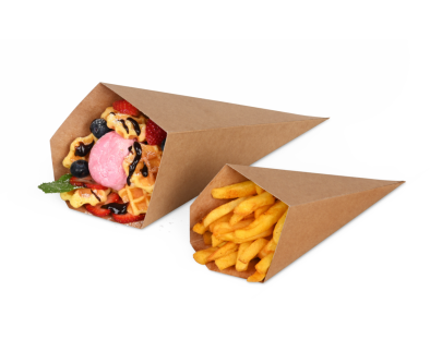 Spitztüte aus Pappe braun