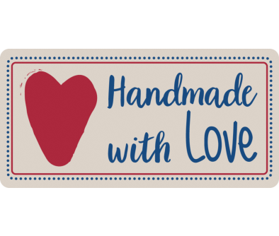Motiv-Etikett, 45 &times; 90 mm, rechteckig, &laquo;Handmade&raquo;