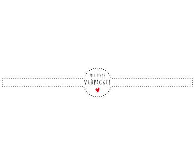 Motiv-Etikett, 55 &times; 320 mm, l&auml;nglich, &laquo;mit Liebe verpackt&raquo;