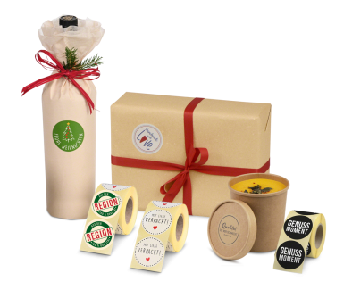 Motiv-Etikett auf der Rolle rund