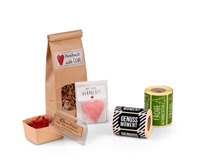 Motiv-Etikett auf der Rolle rechteckig