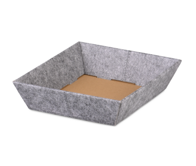 Geschenk-Tablett FILZ, 205x170x55 mm, grau